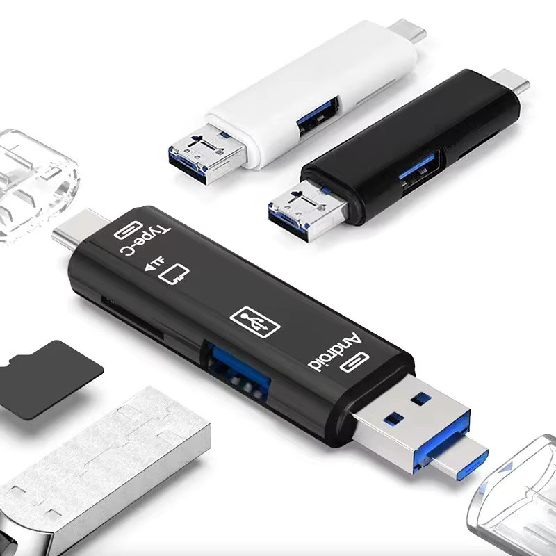 Картридер Type-C USB micro USB OTG для читання карт пам'яті TF/SD Micro SD