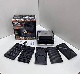 Мультимейкер, Вафельниця, Бутербродниця, Гриль 5в1 2200 Вт ZP-802 Мультимейкер зі знімними пластинами