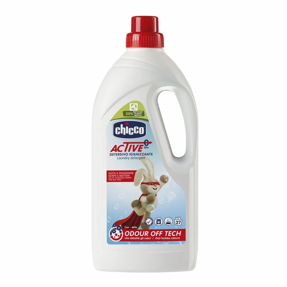 Рідкий засіб для прання дезінфікуючий Chicco Active 1500 мл, фото 1