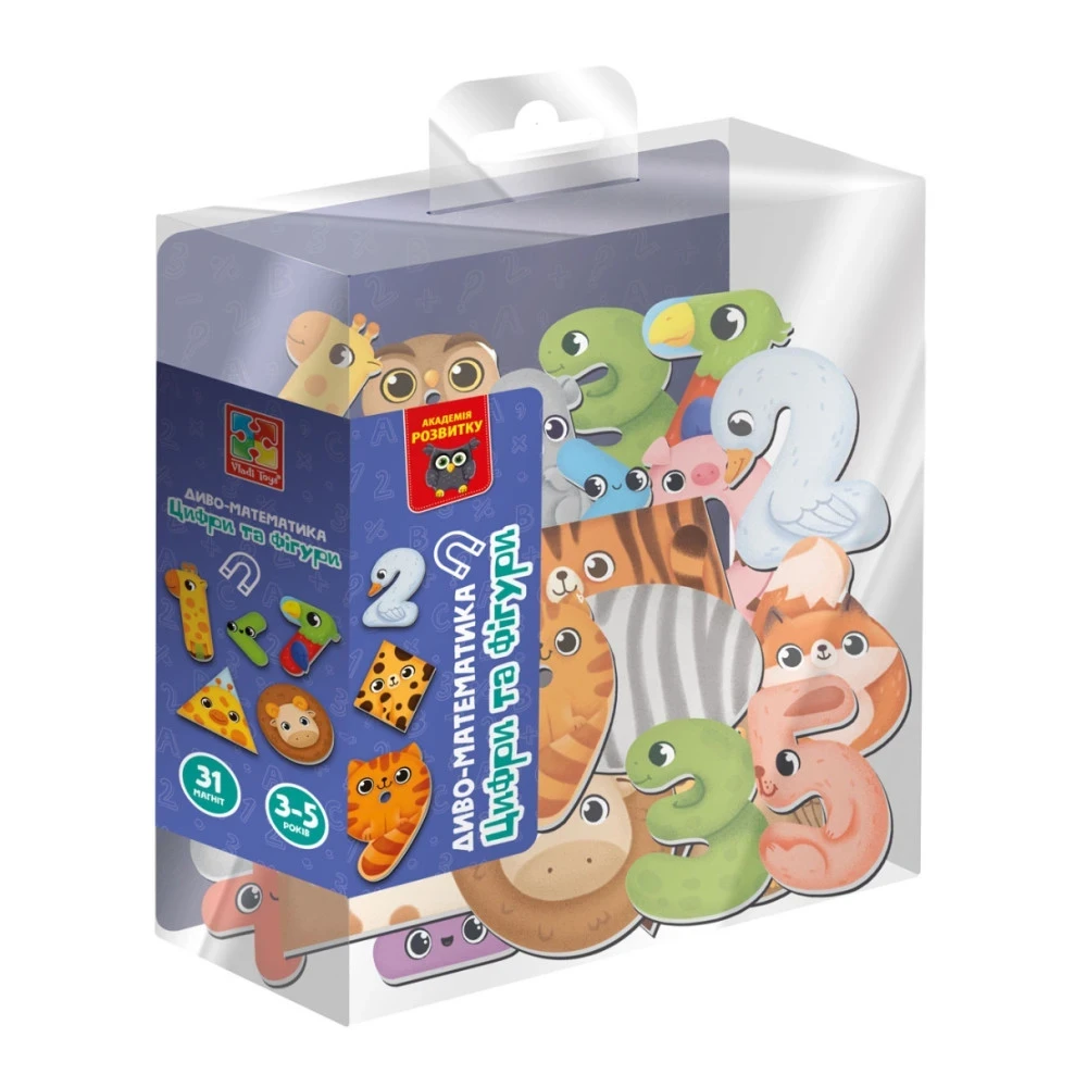 Гра розвиваюча Vladi Toys магнітна. Диво-математика. Цифри та фігури (Укр) (VT5411-19)