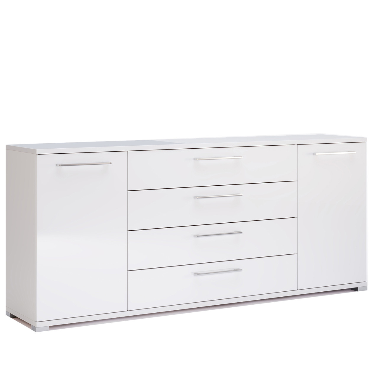 Сучасний довгий білий глянцевий комод 190 см з шухлядами полицями в спальню вітальню зал Фемелі Миро-Марк