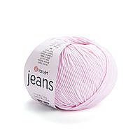 YarnArt JEANS (ЯрнАрт Джинс) № 18 рожева пудра (Пряжа напівбавовна, нитки для в'язання)