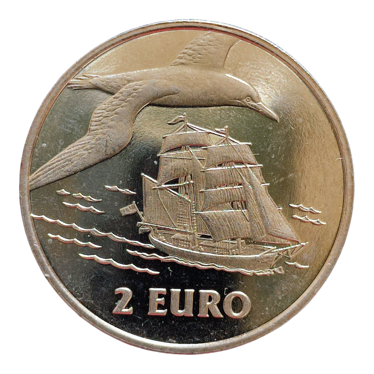 Нідерланди 2 євро, 1997 Внутрішня навігація / корабель і 1 чайка /, фото 1