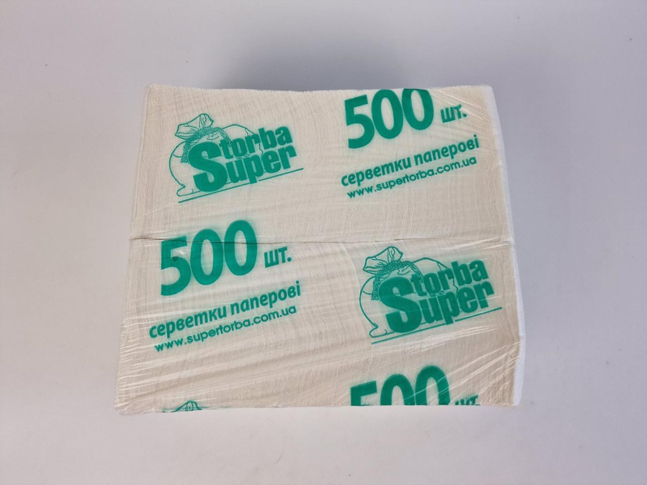 Серветка для сервірування 500 аркушів біла Супер Торба (1 пач.)