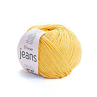 YarnArt JEANS (ЯрнАрт Джинс) № 35 жовтий (Пряжа напівбавовна, нитки для в'язання)