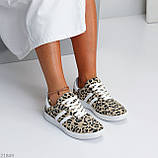 Легкі зручні жіночі кеди натуральна шкіра/замша леопард, фото 4