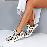 Легкі зручні жіночі кеди натуральна шкіра/замша леопард, фото 5