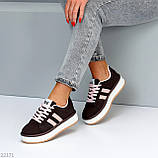 Щоденні міксові кеди колір шоколад з рожевими вставками, фото 9