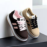 Щоденні міксові кеди колір шоколад з рожевими вставками, фото 10