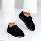 Комфортні чорні замшеві анатомічні кеди натуральна замша, фото 4