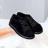 Комфортні чорні замшеві анатомічні кеди натуральна замша, фото 9