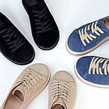 Комфортні чорні замшеві анатомічні кеди натуральна замша, фото 10