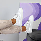 Стильні шкіряні білі кеди крипери натуральна шкіра з перфорацією, фото 3