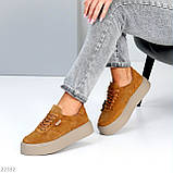 Стильні яскраві замшеві кеди крипери натуральна замша з перфорацією, фото 5