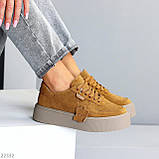 Стильні яскраві замшеві кеди крипери натуральна замша з перфорацією, фото 6