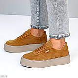 Стильні яскраві замшеві кеди крипери натуральна замша з перфорацією, фото 7