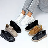 Модні білі шкіряні кеди крипери на шнурівці, натуральна шкіра колір на вибір, фото 10