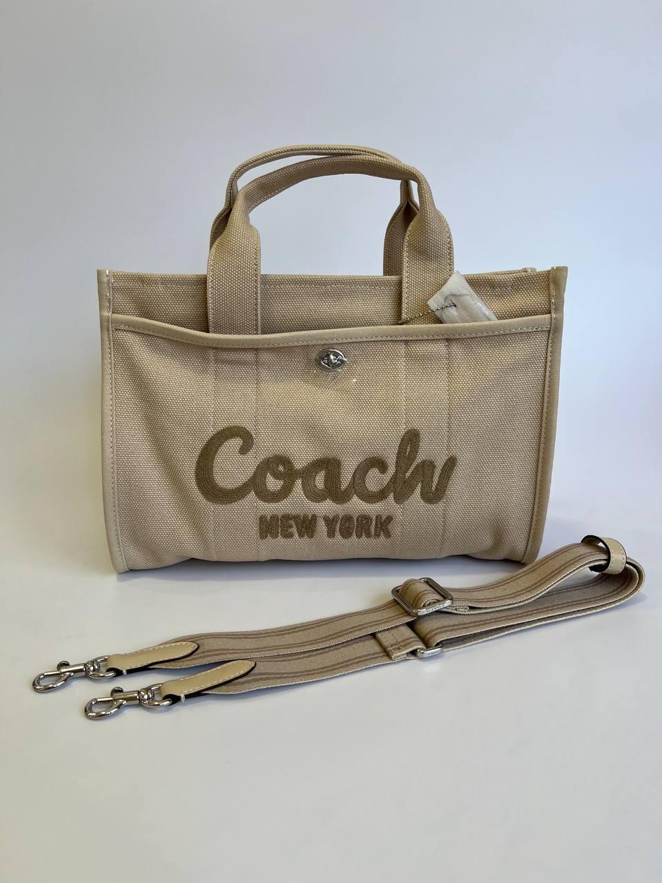 Стильна жіноча сумка шопер текстильна Coach