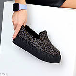 Теплі зручні сірі леопардові автоледі актуальний лаконічний дизайн, фото 2