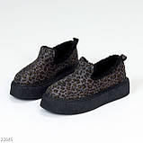 Теплі зручні сірі леопардові автоледі актуальний лаконічний дизайн, фото 4