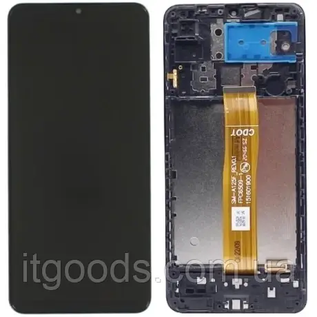 Дисплей (модуль) + тачскрін (сенсор) з рамкою для Samsung Galaxy A12 2021 A127, A127F, SM-A127F/DSN, SM-A127F (чорний колір)