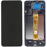 Дисплей (модуль) + тачскрін (сенсор) з рамкою для Samsung Galaxy A12 2021 A127, A127F, SM-A127F/DSN, SM-A127F (чорний колір)