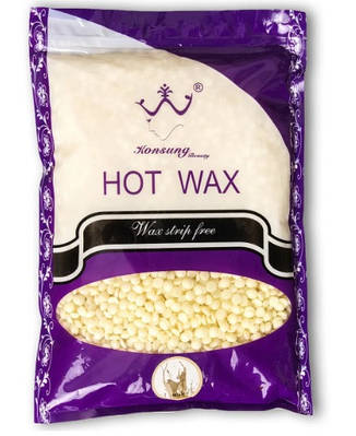 Віск для депіляції в гранулах 500г "Konsung Hot Wax" Молочний ( плівковий віск )