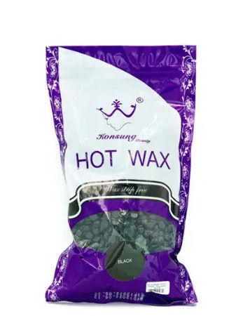 Віск для депіляції в гранулах 1000г "Konsung Hot Wax" Чорний ( плівковий віск ), фото 1