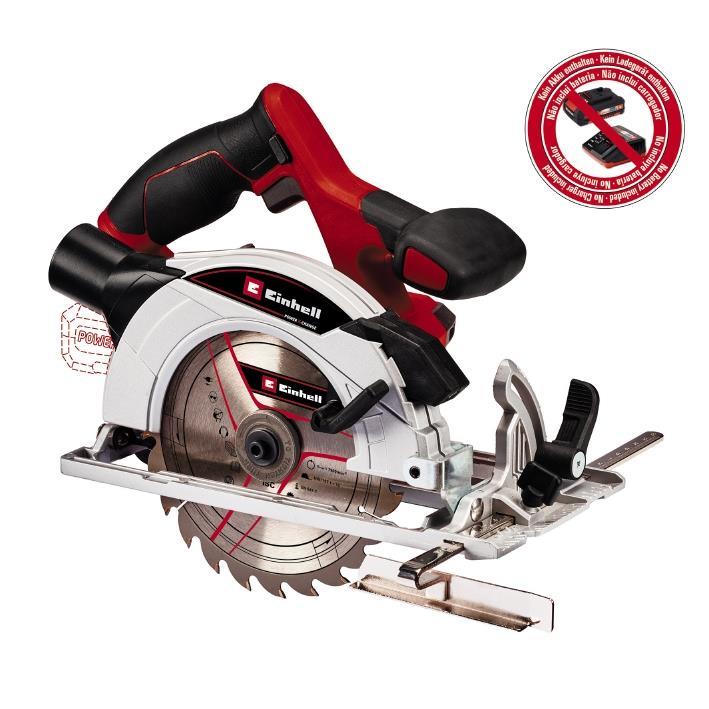 Einhell Пила циркулярна TE-CS 18/165-1 Li — Solo акум., PXC, 18 В, 4200 об./хв, диск 165х20 мм, 2.6 кг (без АКБ