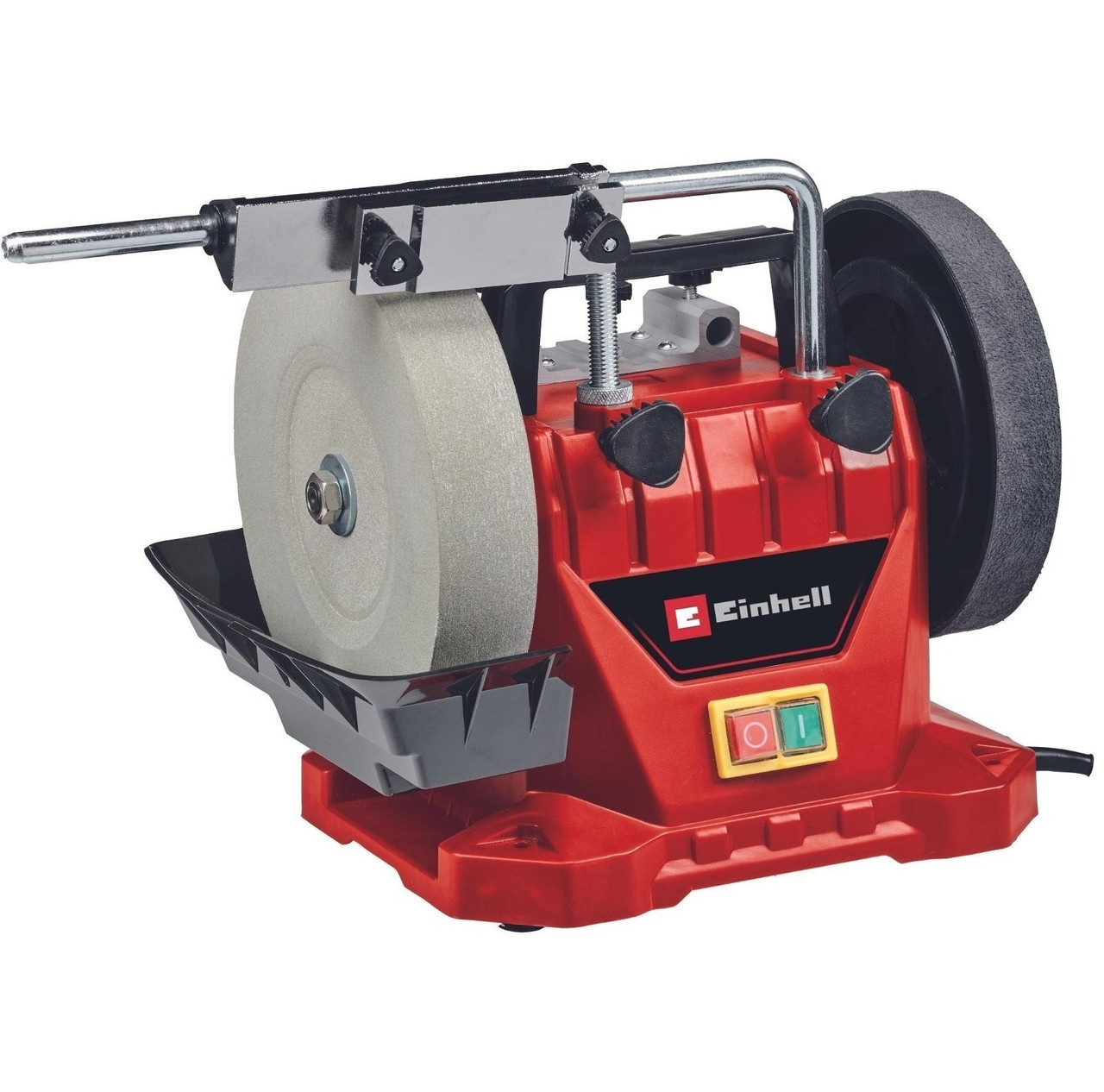 Einhell Точило TC-WG 200, 125Вт, диск вологого заточування 200х32мм, шкіряний диск 180х30мм, 110об/хв, 7.33кг