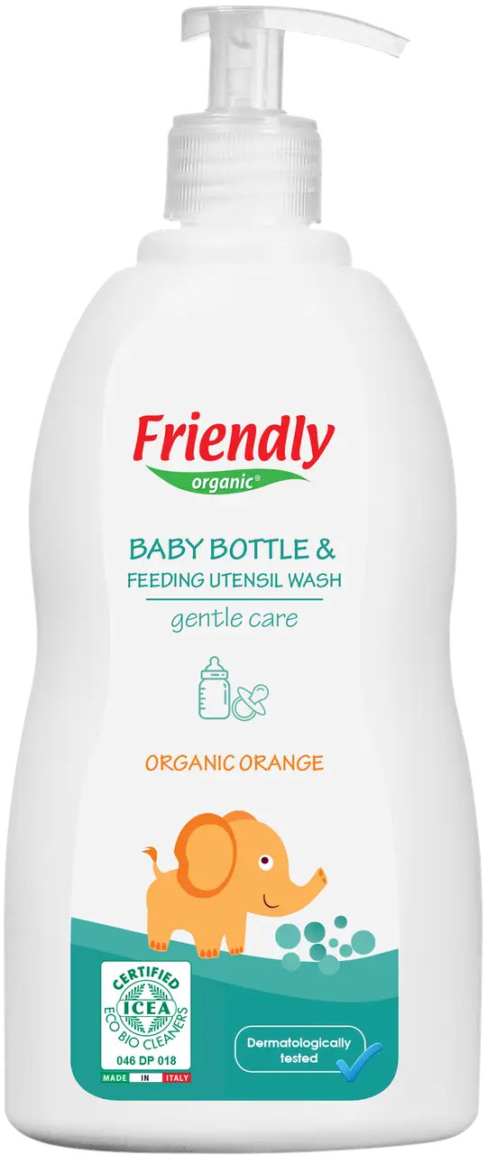 Органическое моющее средство для детской посуды, бутылок, сосок Friendly Organic с ароматом апельсина, 500 мл