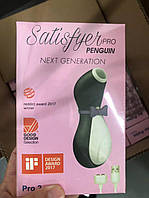 Вакуумный вибратор пингвин Satisfyer Pro Penguin в розовой коробке, стимулятор для клитора и сосков