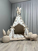 Вігвам для дітей Цирк 12 БОНБОН Повний комплект, вігвам для хлопчика, дитяча палатка, вігвам для дівчинки, дитячий намет, вігвам