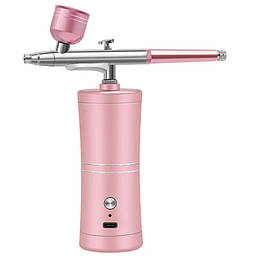 Набір для аерографії акумуляторний, аерограф із компресором 9360, рожевий - оригінал