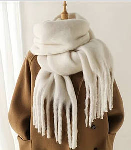 Шарф об'ємний теплий зимовий Дредда молоко