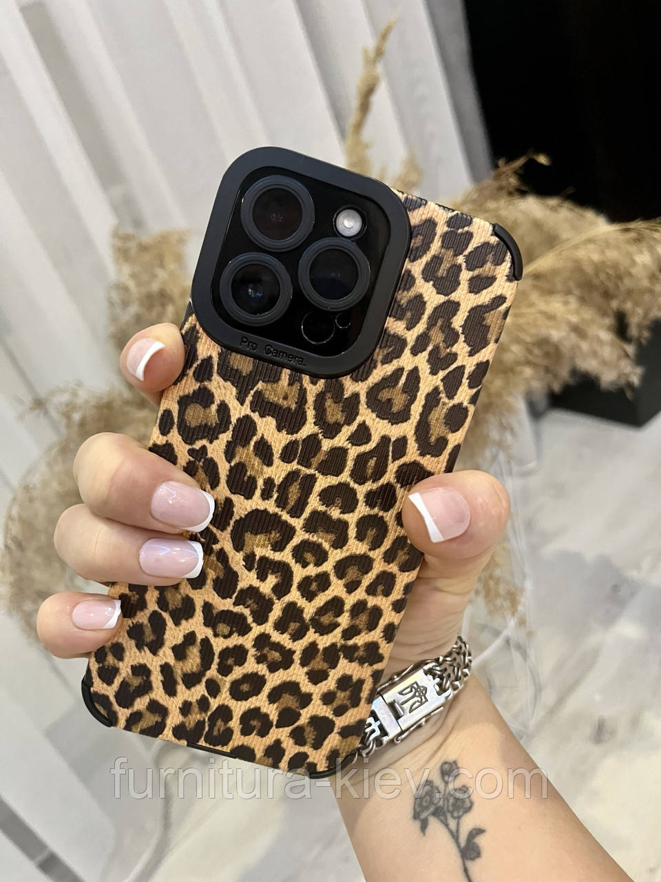 Чехол для телефону з леопардовым принтом коричневий для iPhone 13 pro, фото 1