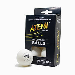 М’ячики для настільного тенісу Atemi 3* 6шт 40+ Білий