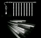 Гірлянда вулиць, що тануть бурульки білий колір на прозорому дроті 8 шт. по 50 см від мережі SMD METEOR TUBE, фото 2