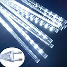 Гірлянда вулиць, що тануть бурульки білий колір на прозорому дроті 8 шт. по 50 см від мережі SMD METEOR TUBE, фото 5