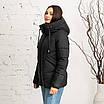 Пуховик жіночий зимовий модний 42-48 чорний, фото 2