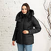 Пуховик жіночий зимовий модний 42-48 чорний, фото 3