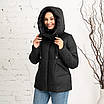 Пуховик жіночий зимовий модний 42-48 чорний, фото 4