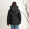 Пуховик жіночий зимовий модний 42-48 чорний, фото 6
