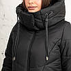 Пуховик жіночий зимовий модний 42-48 чорний, фото 5