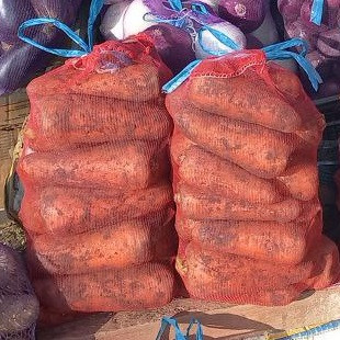 Євросітка для овочів на 5кг. з дрібним осередком 28х40см. Овочева сітка капронова червона