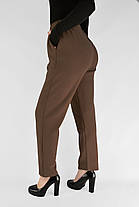 Жіночі зимові штани з полірованого велюру Штани на хутряній підкладці M-2XL Коричневий колір, фото 2