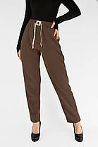 Жіночі зимові штани з полірованого велюру Штани на хутряній підкладці M-2XL Коричневий колір, фото 4