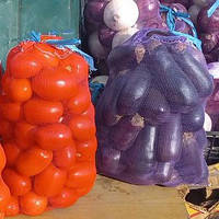 Овочева сітка з дрібною ячейкою 28х40 на 5кг. 50шт. фіолетова Євро сітка-мішок для овочів.