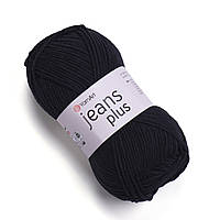 Yarnart JEANS PLUS (Джинс Плюс) № 53 чорний (Пряжа напівбавовна, нитки для в'язання)