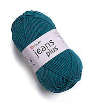 Yarnart JEANS PLUS (Джинс Плюс) № 63 смарагд (Пряжа напівбавовна, нитки для в'язання)